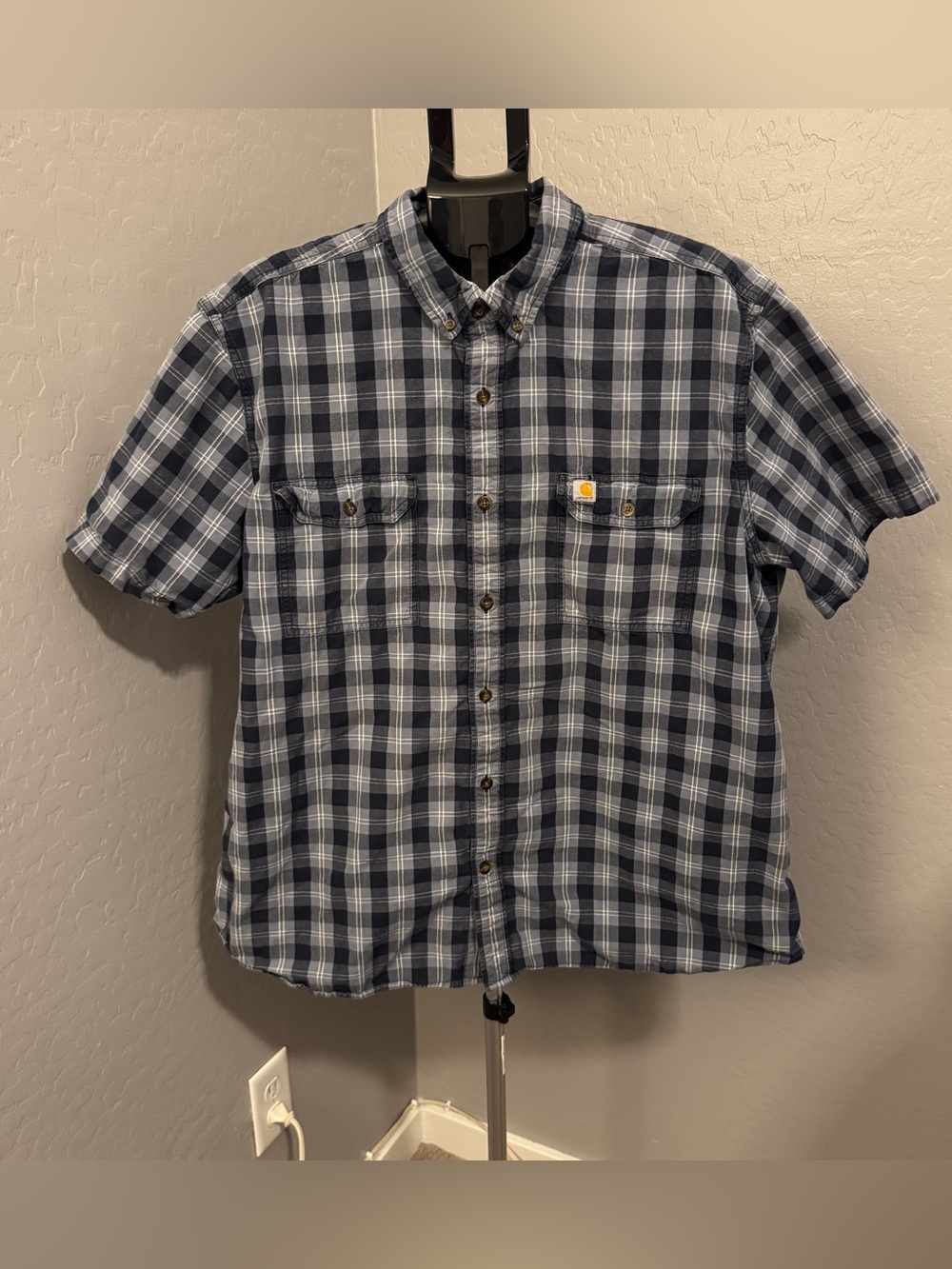 Carhartt Mens Relaxed‎ Fit Short Sleeve Button Up Shirt Size 2XL